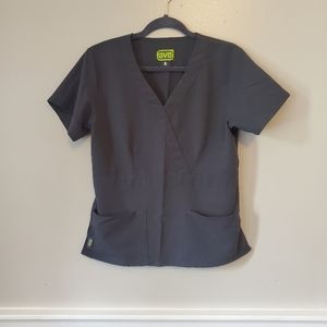 New AVE grey scrub top, small.